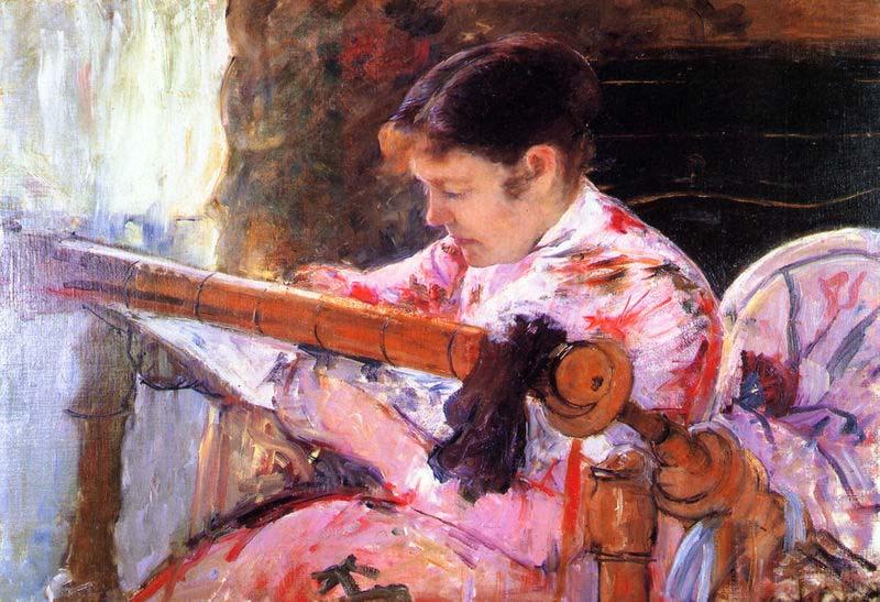 Mary Cassatt Lydia at the Tapestry Loom France oil painting art